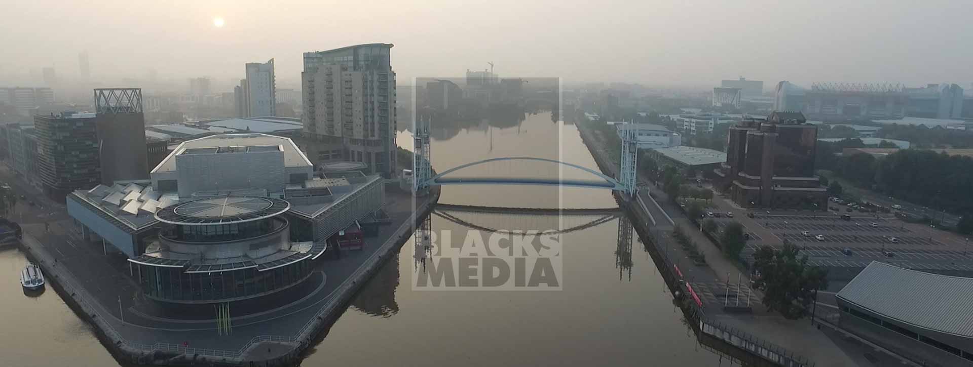 aerial photograph of media city, Manachester