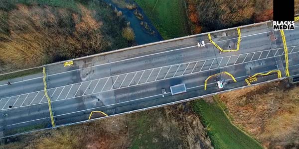 Aerial photography of A6 bridge aerial drone photography of A6 bridge