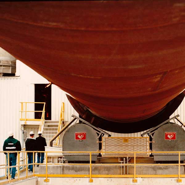 Industrial Photography by our industrial photographer cement kiln with employee